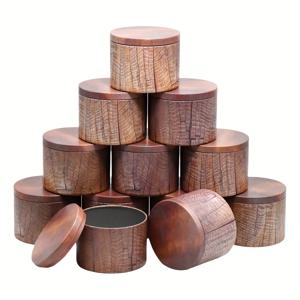 TEMU 레드우드 마감의 단풍잎 패턴이 있는 빈 캔들 병 12개 세트, 4 Oz/8 Oz.