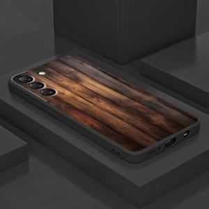 TEMU 삼성 갤럭시 S25 S24 울트라 S23 플러스 S22 S21 S20 FE 폰 케이스 - 고품질 소프트 충격방지 우드 그레인 아트 패턴 보호 커버