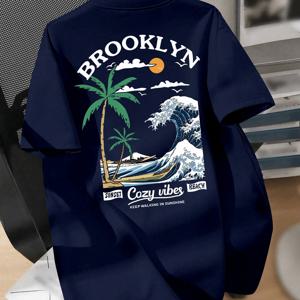 TEMU 남성용 캐주얼 여름 반팔 티셔츠 - 