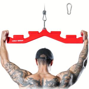 TEMU MANUEKLEAR 와이드 그립 LAT 풀 다운 바 - 풀 백 트레이닝을 위한 6개의 인간공학적인 핸들, 스테인레스 스틸 안티 슬립 소재, 홈 가이ム 케이블 운동에 이상적, 강도 트레이닝 기어|인간공학적 디자인|스테인레스 스틸 구조, 체육관 액세서리