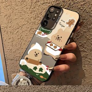 TEMU 휴대폰 케이스 - 삼성 갤럭시 S25 S24 S23 S22 S21 S20 FE 울트라 플러스 4G 5G 충격 방지 무광택 후면 커버용 귀여운 곰돌이 패턴