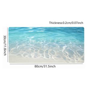 TEMU 1개 MQCRWFQ 대형 바다 파도 디자인 마우스 패드 - 초고밀도 표면, 미끄럼 방지 방수 고무 베이스, 내구성을 위한 스티치 가장자리, 집이나 사무실 책상 설정에 완벽한 마우스 패드