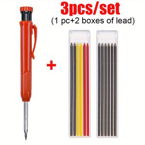 TEMU 조펜스 3개입 기계식 목공용 연필 (리필 가능 2B 흑연심) - 헤비듀티 플라스틱 연필, 슬림팁으로 깊은 구멍 표시, 엔지니어링 도면, 일러스트레이션 및 목공용 (전문 공구 용품)