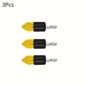 TEMU 욕실 표면, 그라우트, 바닥, 욕조, 샤워기, 타일, 주방 및 자동차 모서리용 다목적 드릴 브러시 액세서리 세트 3/6개, 벽돌 & 돌 브러쉬 포함, 노란색 - 무선