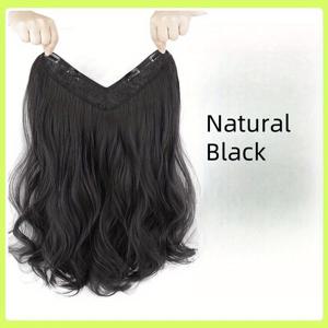 TEMU 18인치 여성용 웨이브 롱 원피스 컬리 헤어 인비저블 트레이스리스 시뮬레이티드 헤어, 플러시 볼륨 플러피 헤어 익스텐션