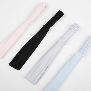 TEMU 아이스 섬유 원단으로 제작된 여성용 고탄력 런닝 및 피트니스 땀 흡수 통기성 헤어 밴드 4개입, 요가용 단색 스포츠 헤드밴드|스포츠헤어밴드