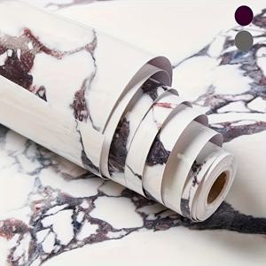 TEMU 1롤 대리석 접착식 벽지 - 조각대용, 자체 접착식 비닐 필름, 두꺼운 화강암 패턴, 가구 리모델링 및 홈 데코에 적합한 커버, 카운터탑 커버 | 화강암 룩 벽 스티커