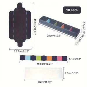 TEMU 마카롱 상자 10세트, 주얼리 포장 상자, 크라프트 종이 서랍 상자, 선물 상자, 투명 창이 있는 검정색 주얼리 선물 상자