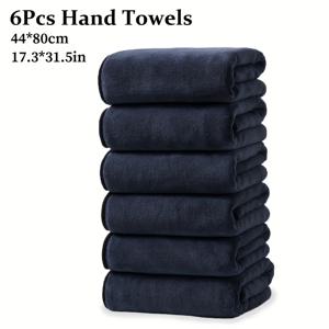 TEMU 6개 대형 핸드타월, 44x80cm/17.3x31.5인치, 마이크로파이버 350GSM, 고흡수성, 부드럽고 편안한, 욕실, 샤워, 호텔, 피트니스, 캠핑용 가족 세트, 다양한 색상 옵션|수건|샤워타올