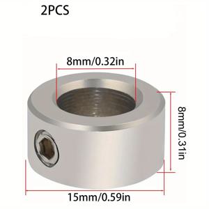 TEMU 2개 드릴 비트 리미트 링 - 7가지 사이즈 모델, 드릴용 금속 위치링, 펀칭 및 클램핑 정밀 깊이 고정기, 내구성 강한 다목적 도구 액세서리, 메탈릭 마감, 광택 처리된 외관, 고품질 금속