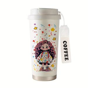 TEMU 패턴 디자인 530ml 커피컵, 창의적이고 심플한 휴대용 듀얼 드링크 보온컵, 냉온음료용 보온컵, 사무실 및 여행 필수품, 발렌타인데이 선물, 생일선물