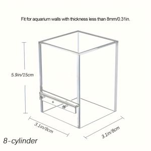 TEMU 현대적인 아크릴 어쿠어리움 - 전기 불필요한 투명 직사각형 수족관, 담수 및 해수 물고기용 장식용 수중 풍경, 슬림한 수족관, 내구성 있는 어쿠어리