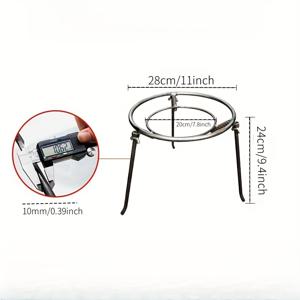 TEMU 휴대용 주철 캠핑 삼각대 - 분리형 야외 화로 스탠드 (그릴, 요리, 네덜란드 오븐 사용), 모든 지형에 쉽게 조립할 수 있는 튼튼한 금속 구조의 조절 가능한 다리