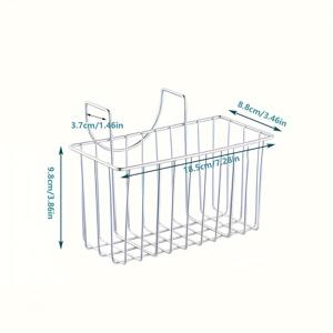 TEMU 녹슬지 않는 스테인리스 싱크대 정리함 - 스펀지 홀더 & 브러시 포함, 다용도 건조 바구니, 공간 절약형 주방 보관 액세서리, 세련된 메탈릭 마감, 내구성 강화 설계