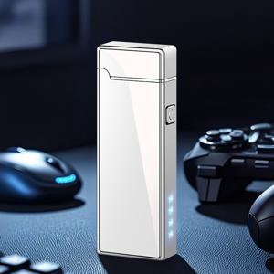 TEMU 1개/2개/3개 초슬림 고급형 듀얼 아크 전자 라이터, 방풍 스타일리시 플레임 라이터, 전자 점화기