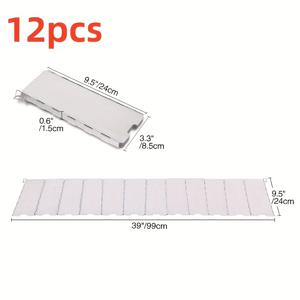 TEMU 8개/10개/12개 알루미늄 윈드쉴드 야외 스토브용 | 필수 그릴 용품, 캠핑, 하이킹, 피크닉용 접이식, 광택 처리된 직사각형 모양