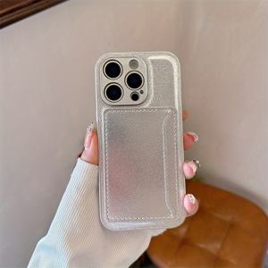 TEMU 아이폰 16E 15 Pro Max 14 Plus 11 Xs XR Max 8 7 Plus용 라이체스 텍스처 카드 홀더 폰 케이스, 전체 커버지 드롭-프루프 보호 케이스