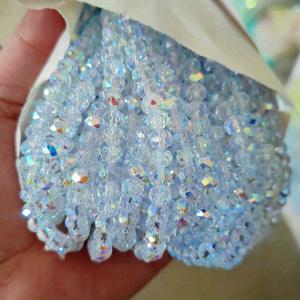 TEMU 6mm AB 컬러 반짝이는 유리 비즈, 구멍이 있는 아크릴 비즈 1개당 약 170개, 반지 및 팔찌, 목걸이, 귀걸이, 키체인 장식 비즈 제작에 사용되는 원형 스페이서 비즈, 생생한 무지개 비즈 스트랜드|비즈목걸이