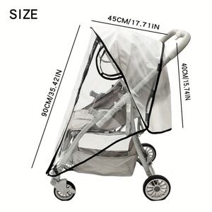 TEMU 유니버설 투명 유모차 방수 커버, 이중 지퍼로 간편한 접근 가능, 휴대용 통기성 /방풍/방진/눈보호 기능