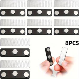TEMU 8개 세트 베네치안 블라인드 자석 커튼 잠금 장치 - 커튼 자석 고정 액세서리, 플라스틱 베이스, 스펀지 접착제와 금속 시트 및 접착제 포함, 커튼용 자석 커튼 밀봉