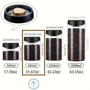 TEMU 고 밀폐성이 특징인 커피 원두 보관 용기. 압착식 진공 밀폐 뚜껑이 특징이며, 붕규산 유리 재질로 제작되어 분쇄 커피, 차, 원두, 향신료 보관에 적합합니다.