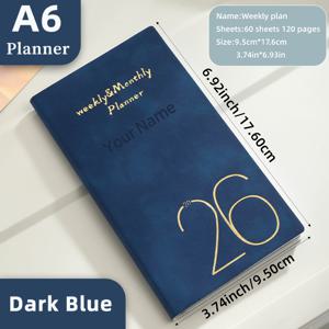 TEMU 맞춤형 레이저 각인 이름 커스터마이징-2026 일정 효율성 매뉴얼, 365일 시간 관리 합성 보석, 주간 플래너 자기관리 출석 노트북, 친구, 선생님, 동료, 졸업식을 위한 완벽한 선물