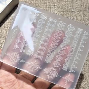 TEMU 1개 고투명 레진 & 실리콘 몰드 - 3D 프렌치 보우 플라워 바인 레이스 뚜껑 포함, 직사각형 DIY 몰드, 네일 아트, 귀걸이, 펜던트, 참 장식용 - 레진 액상 몰딩용 재사용 가능