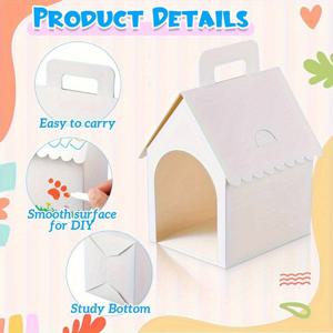 TEMU 18개 강아지 테마 선물 상자 | 흰색 종이 강아지 집 및 구멍이 있는 접이식 디자인, 입양, 애완 동물 생일, 결혼식 - 파티 장식에 적합 | 튼튼한 강아지 집 및 추가품
