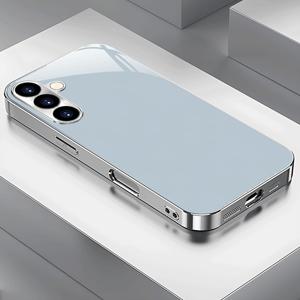 TEMU 휴대폰 케이스 - 프레쉬 단색 블루 전기 도금 실버 폰 케이스 (삼성 갤럭시 S25/S24/S23/S22/S21/S20/노트 20/A04/A05/A10/A12/A13/A14/A15/A20/A21S/A22/A23/A24/A25/A31/A32/A33/A35/A34/A50/A51/A52/A53/A54/A55/A70/A71/A72 신형 하이-E)