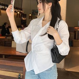 TEMU 여성용 세련된 웨이스트 슬림 롱슬리브 셔츠, 다용도 스타일 탑 디자인