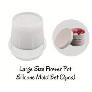 TEMU 대형 및 소형 화분 실리콘 몰드 세트, 캔들 홀더 클레이 몰드, 2가지 사이즈 제공, DIY 플라스터 포트, 시멘트 용기, 에폭시 레진 보관함 제작에 이상적, 공예 애호가를 위한 완벽한 선택, 부드럽고 탈형이 쉬운 제품