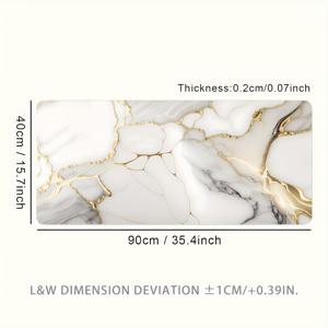 TEMU 흰색 골드 마블 소재의 대형 마우스 패드. 게이밍 및 사무용으로 완벽합니다. 미끄럼 방지 천연 고무 베이스가 특징이며 크기는 89.92 X 39.88 Cm입니다. 남자친구 또는 여자친구를 위한 이상적인 선물입니다.