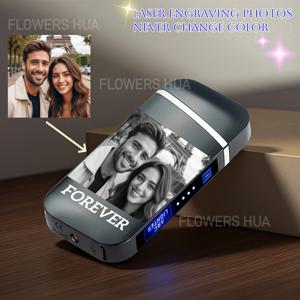 TEMU 맞춤형 라이터, 개인화 사진 선물, 기념품. 전자식 방풍, 듀얼 아크, USB 충전식, 레이저 각인 사진 및 텍스트