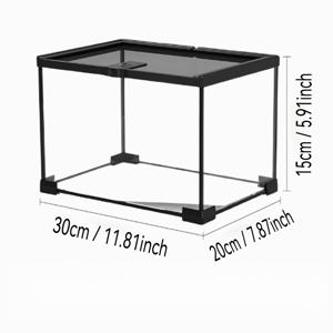TEMU 파충류 유리 수조, 쌓을 수 있는 2가지 사이즈 - 도마뱀, 게코, 딱정벌레, 거미, 비드 드래곤, 옥수수 개구리, 뱀용 - 열대우림 수족관 디스플레이