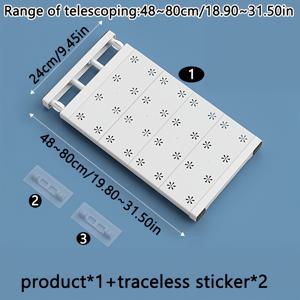 TEMU 드릴링 없이 조절 가능한 텔레스코픽 선반 칸막이 정리함, 다기능 플라스틱 칸막이 선반, 다층 칸막이, 공간 절약, 옷장, 주방, 침실, 욕실, 신발장 보관 선반에 적합
