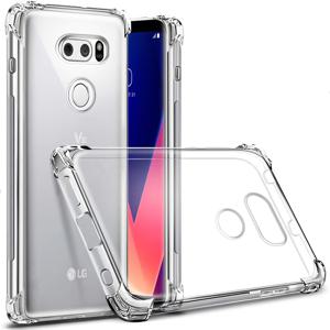 TEMU LG V60, V50 Thinq, V40, V30용 강화 코너의 튼튼한 TPU 케이스, 투명하고 충격 방지 기능이 있습니다.