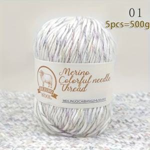 TEMU 500G 컬러풀 청키 모헤어 알파카 얀, 오버사이즈 코트, 스웨터, 가디건, 스카프, 모자 등 뜨개질 프로젝트에 적합한 고급스러운 고품질. 5팩으로 제공되며, 알파카 울 60.00%, 레이온 15.00%, 양모 25.00%로 구성되어 있습니다.|뜨개실