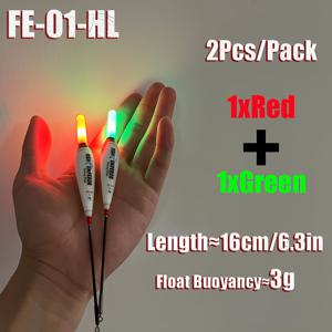 TEMU 2개/세트 낚시 전자 부유체, 빨간색 및 녹색 LED 조명 포함, 3G/5G/7G/10G/13G 고 부력 잉어 낚시용 발광 스틱, CR425 배터리 포함