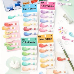TEMU 400개/4개 팔레트 시리즈: 스타일 워터컬러 스티커 메모지, 재미있는 패턴과 필기 공간, 다양한 색상으로 라벨링, 메모, 알림용