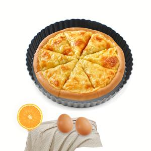 TEMU 18-22Cm 논스틱 레이스 피자 팬, 물결 모양 가장자리의 원형 탄소강 케이크 몰드, 벚꽃형 분리형 바닥 파이 디쉬, 과일 컵 베이킹 도구, 주방 오븐용 대형 베이킹 트레이, 식품 등급 접촉.
