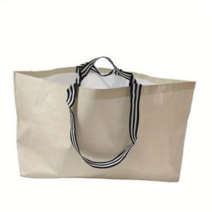 TEMU 초대형 대용량 헤비듀티 접이식 빨래바구니 - 강화 핸들이 있는 대형 직사각형 플라스틱 휴대용 세탁망, 여행, 캠핑, 사용에 적합한 접이식 다목적 옷가방|빨래바구니