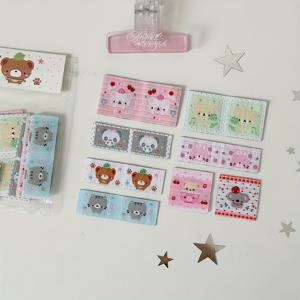 TEMU 8개입 한국 스타일 귀여운 만화 자수 인덱스 스티커 | 접착식 직조 원단 라벨, 손 계좌 다이어리 장식, 책 옆 책갈피, 학습, 폴리에스터 섬유 소재