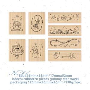 TEMU 코랄, 정크 저널, 스크랩북, 카드, 플래너 장식 및 문구류 봉인용 귀여운 스탬프 8개 세트