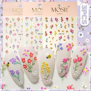 TEMU 세트로 구성된 봄과 여름 꽃 테마 네일 스티커, 다양한 꽃, 데이지 및 꽃 모양의 나뭇가지가 있는 레이저 공예 기술로 제작된 다양한 꽃, 여성, 개인 및 네일 살롱 사용에 적합
