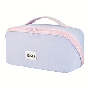 TEMU 세련되고 휴대 가능한 휴대용 세면도구 가방, 베개 모양 메이크업 가방, 대용량 고급 여행용 메이크업 가방, 여행, 출장 및 일상 보관에 적합