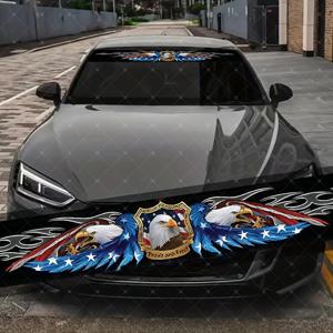 TEMU 1개 대형 깃발 & 독수리 날개 자동차 창문 스티커 - 자가 접착 UV 차단, 스크래치 방지 광택 비닐 데칼, 별과 줄무늬, 트럭, , 보트용 맞춤형 윈드실드 커버 (애국적인 미국 디자인), 크리스마스 장식