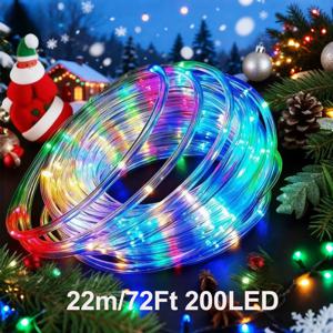 TEMU 크리스마스용 USB 전원 LED 로프 조명, 200/150/100/50구 전구, 8가지 모드, 실내 사용에 적합. 할로윈 포함 휴일 장식에 이상적이며 가정, 정원, 수영장, 통로, 마당 및 웨딩 파티 세팅에 적합합니다.