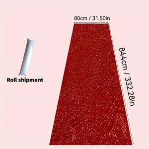 TEMU 1 반짝이는 로맨틱 레드 카펫 - 내구성 강한 사각형, 주름 방지를 위한 롤 포장. 웨딩, 프롬, 테마 파티에 이상적 - 크리스마스, 인더스트리얼 공간, 부활절, 데이 장식에 완벽한 선택, 홈 데코