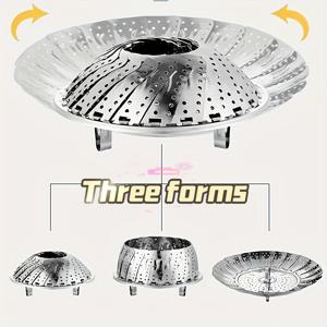 TEMU 스테인리스 스틸 접이식 찜기 - 찜, 끓이기, 튀기기, 베이킹, 그릴 요리에 적합한 다용도 주방 도구, 주방 및 레스토랑 필수품 | 모던 주방 조리 도구 | 내구성 좋은 주방 용품, 주방 액세서리