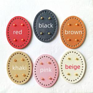 TEMU 공예용 작은 지갑, 휴대폰 파우치, 백팩, 손뜨개 프로젝트, DIY 지갑 제작을 위한 구멍이 있는 타원형 경화 인조 가죽 받침대 6개 세트